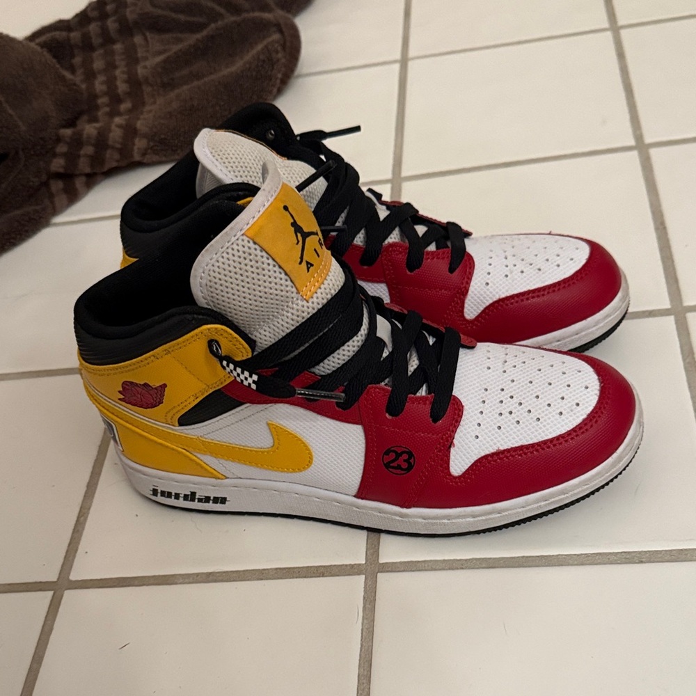 Jordan Kids Sneakers Red Yellow Black White